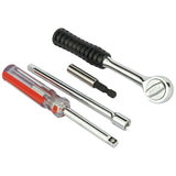 Coffret de clés et douilles BLACK+DECKER avec 33 pièces, incluant cliquet et embouts de vissage pour bricolage.