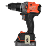 Perceuse visseuse à percussion BLACK+DECKER 18V sans balais, 2 batteries 2Ah, en mallette, outil électrique éco-responsable.
