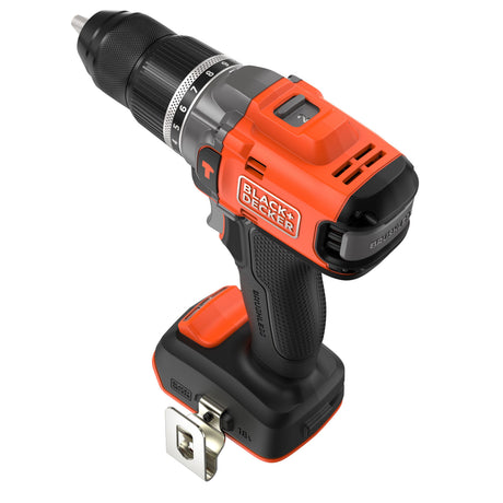 Perceuse visseuse à percussion BLACK+DECKER 18V Brushless, éco-responsable, sans batterie, outil électrique pour bricolage.