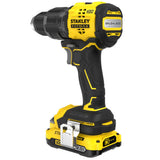 Perceuse visseuse sans fil Stanley Fatmax, jaune et noire, brushless, V20 lithium.