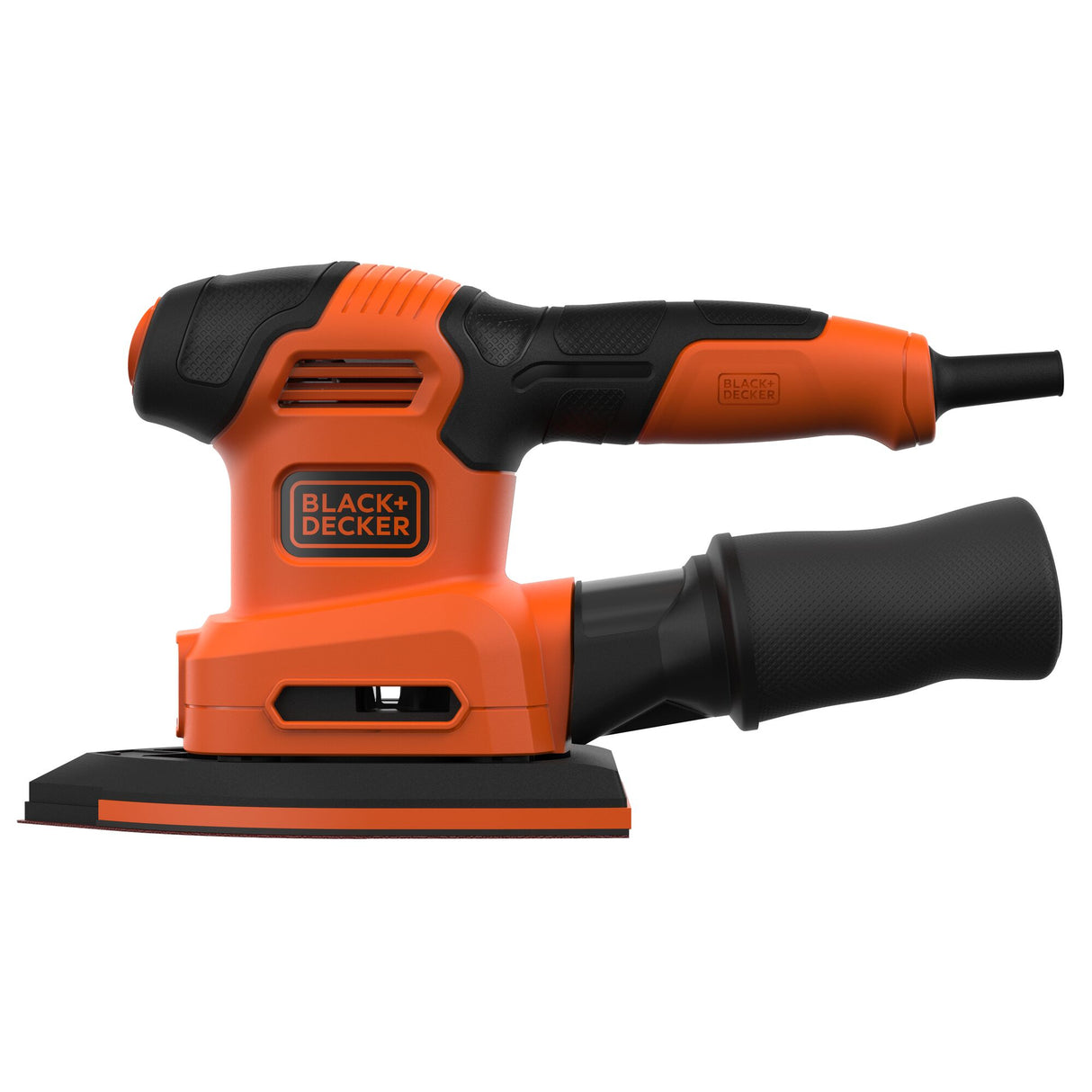 Ponceuse Black+Decker de couleur orange et noire, outil électrique de ponçage