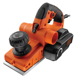 Rabot électrique Black+Decker, outillage de couleur orange et noire.