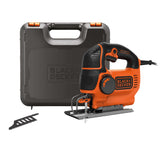Scie sauteuse électrique Black+Decker orange et noire avec coffret de rangement
