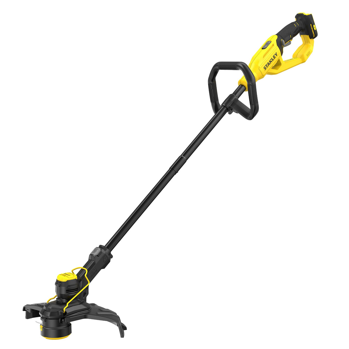 Coupe-bordure Stanley, outil de jardinage noir et jaune, sans fil.
