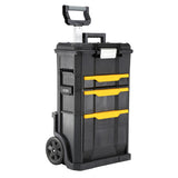 Coffre à outils Stanley noir et jaune, à roulettes, avec poignée télescopique