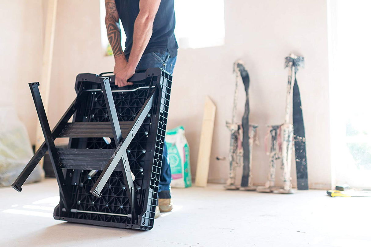 Établi pliable Stanley, établi de chantier noir.