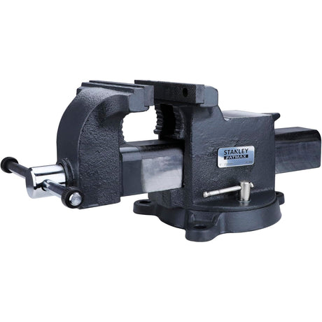 Étau Stanley Fatmax, étau d'établi métal, couleur noire, outil robuste.
