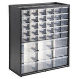 Organisateur de rangement plastique gris transparent, marque Allit, 39 tiroirs