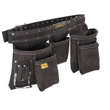 Ceinture porte-outils Stanley noire, multiple poches, idéale pour outillage.