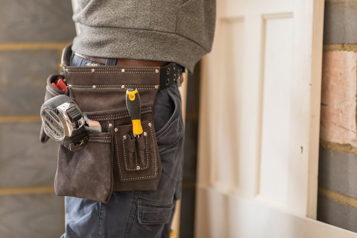 Porte-outils Stanley, marron, ceinture porte-outils pour outillage manuel de plombier