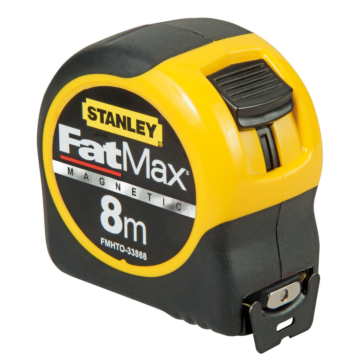 Mètre ruban Stanley FatMax magnétique noir et jaune, 8m, outillage de mesure.