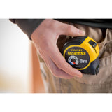 Mètre ruban Stanley FATMAX noir et jaune, 8m, outil de mesure professionnel