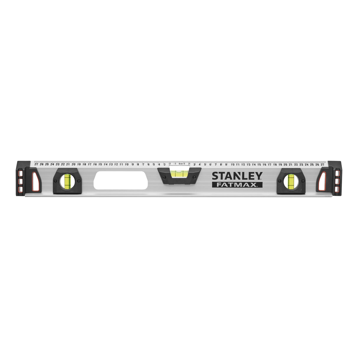 Niveau à bulle Stanley FATMAX, outil de mesure argenté avec fioles jaunes