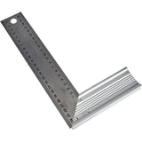 Équerre de menuisier Stanley en métal argenté, outil de mesure professionnel.