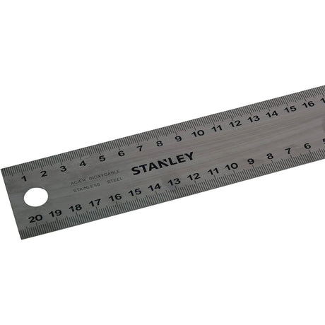 Règle en acier inoxydable Stanley, outil de mesure argenté, graduations visibles