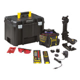 Kit niveau laser rotatif Stanley, outillage professionnel noir et jaune avec accessoires
