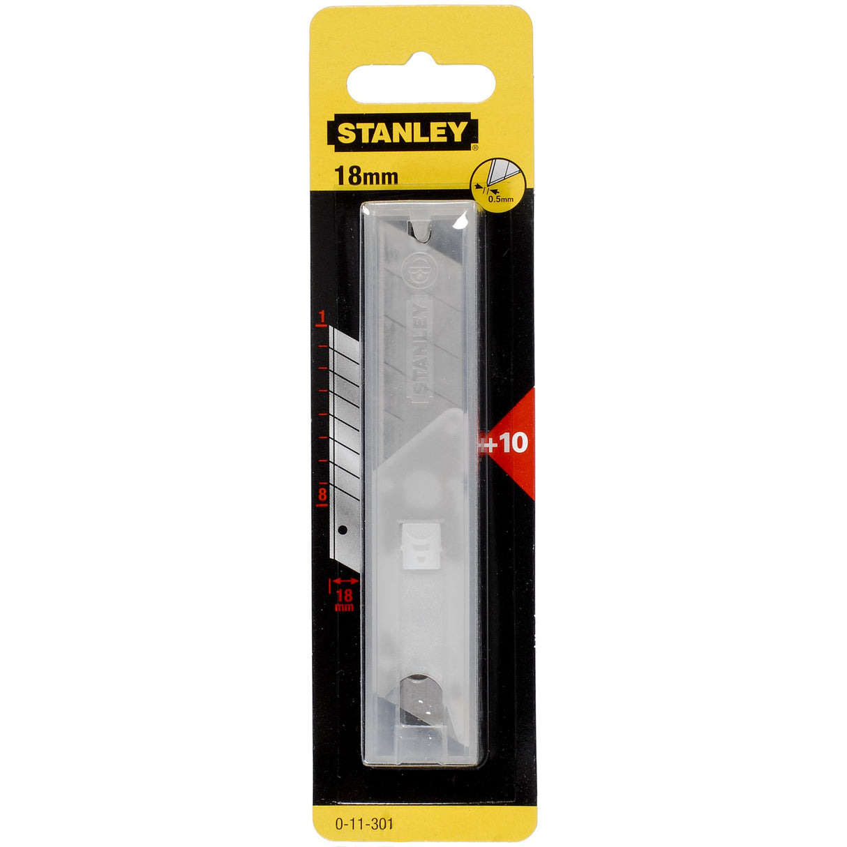Lames de cutter Stanley 18mm argentées en emballage plastique