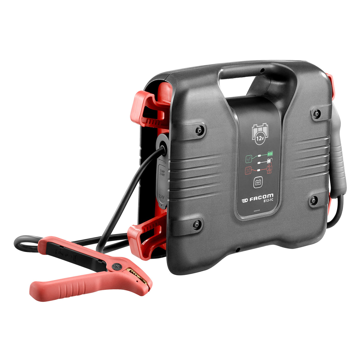 Démarreur de batterie Facom B12C noir et rouge, appareil de démarrage compact
