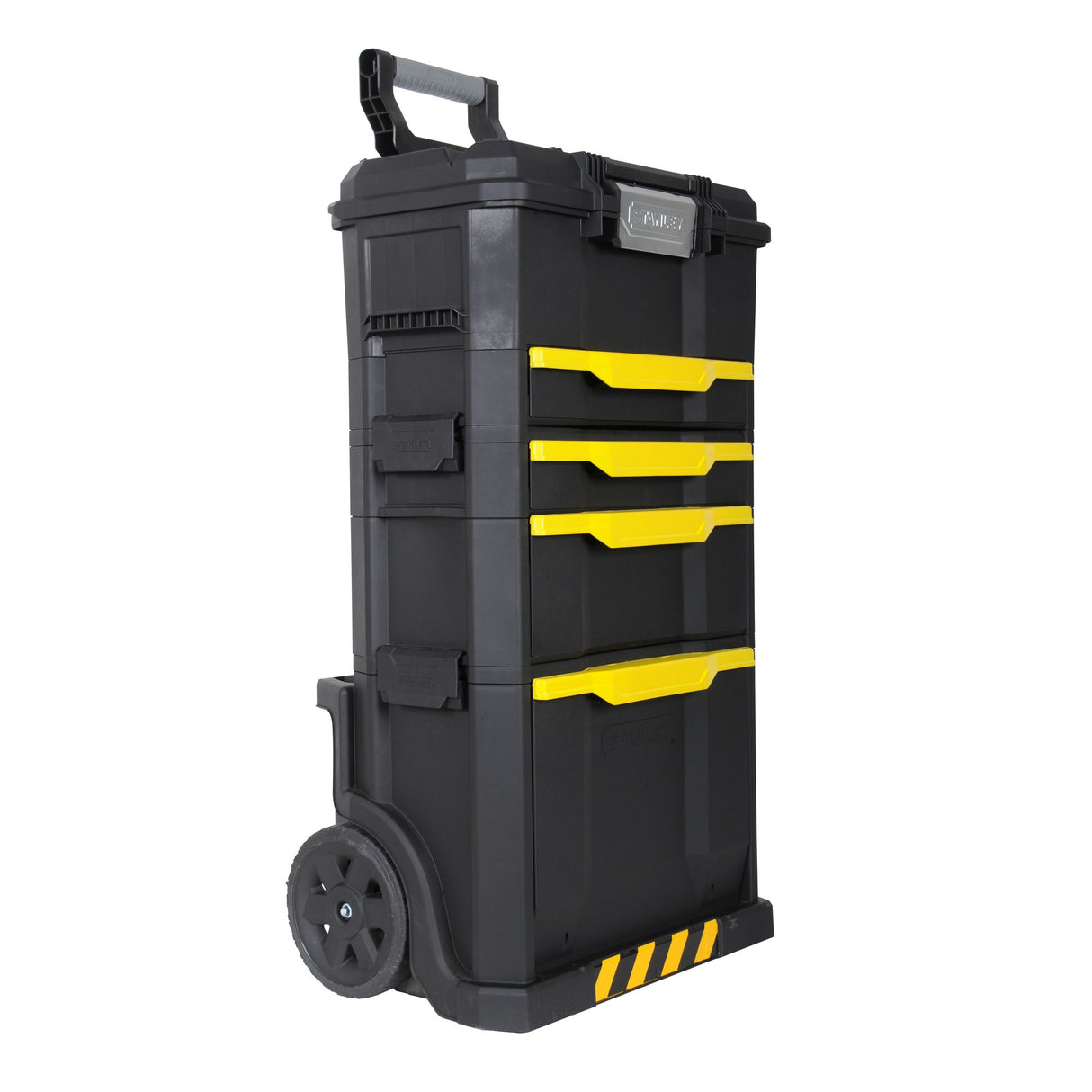 Servante Stanley, boîte à outils roulante noire et jaune avec tiroirs, outillage