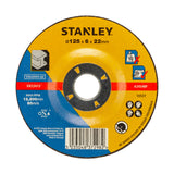 Disque abrasif Stanley, meuleuse, couleur jaune et bleu, diamètre 125 mm