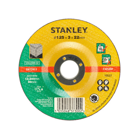 Disque à tronçonner Stanley, outil meulage, couleur jaune et verte