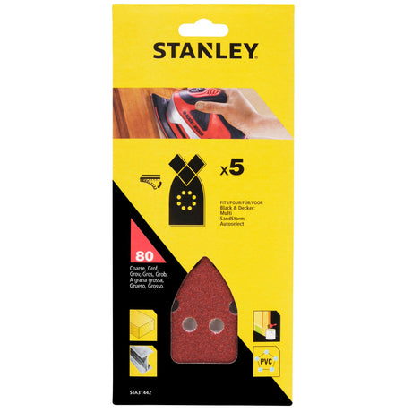 Abrasif rouge pour ponceuse Stanley, accessoire outillage, couleur rouge, lot de 5