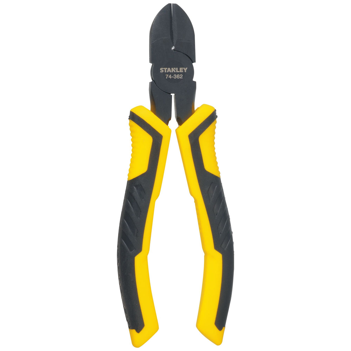 Pince coupante Stanley, outil à main jaune et noir, pour électricien.