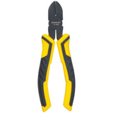 Pince coupante Stanley, outil à main jaune et noir, pour électricien.