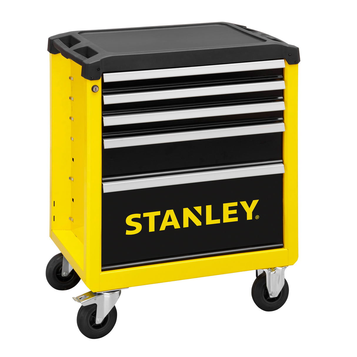 Servante d’atelier Stanley jaune et noire à tiroirs, rangement d’outils professionnel