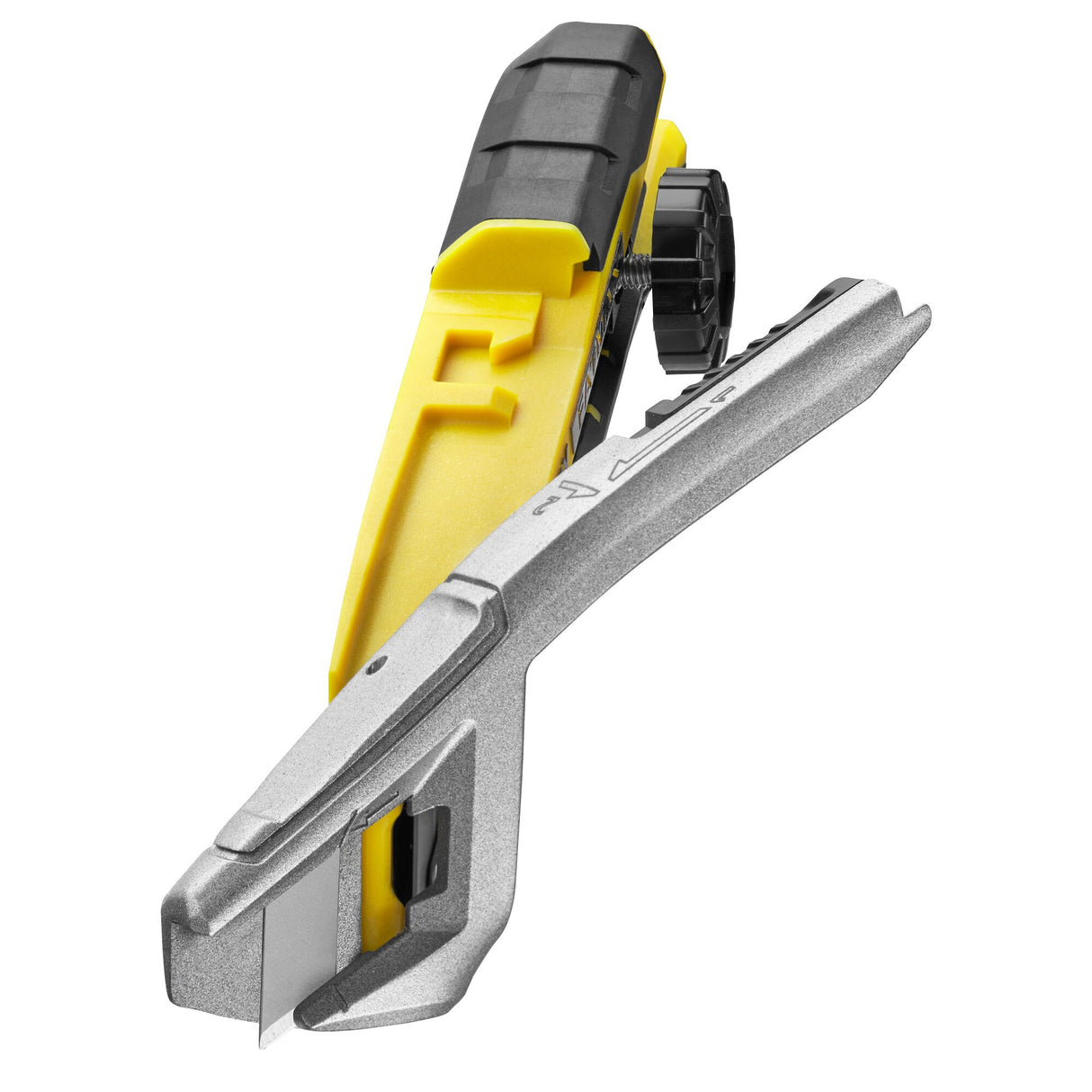 Cutter Stanley, outil de coupe métal et jaune, poignée ergonomique
