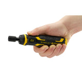 Tournevis électrique Stanley Fatmax, noir et jaune, tenu en main