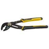 Pince multiprise Stanley noire et jaune, outil de plomberie, poignée ergonomique.