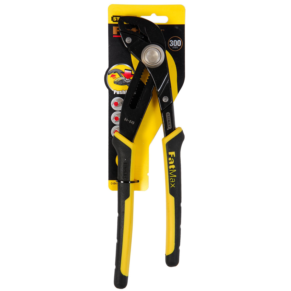 Pince multiprise Stanley FatMax noire et jaune, outil main, 300 mm.