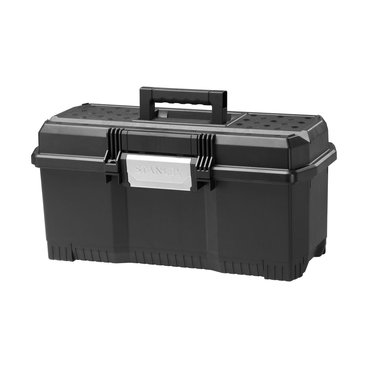 Boîte à outils Stanley noire, mallette de rangement solide avec poignée