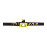 Lampe frontale Stanley, type Fatmax, couleur jaune et noire, bandeau réglable.