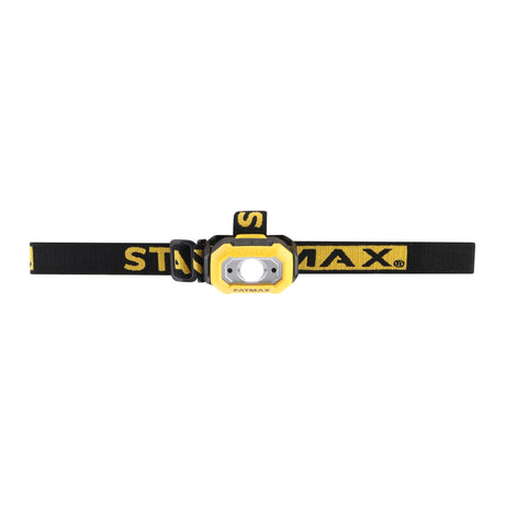 Lampe frontale Stanley, type Fatmax, couleur jaune et noire, bandeau réglable.