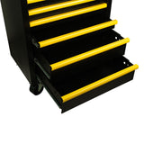 Servante à outils Facom noire et jaune avec tiroirs ouverts