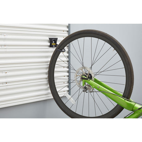 Support mural vélo noir Stanley, range vélo mural avec vélo vert accroché