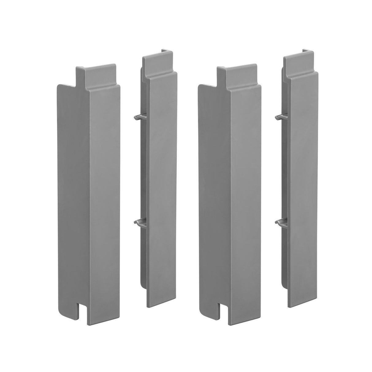 Lot de 4 caches latéraux Grohe, accessoire plomberie, couleur gris métal
