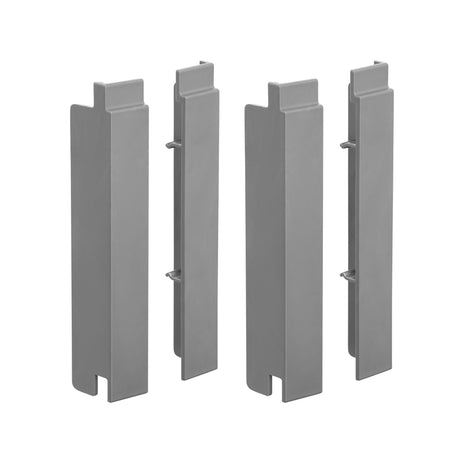 Lot de 4 caches latéraux Grohe, accessoire plomberie, couleur gris métal
