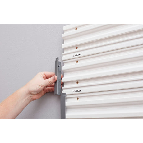 Panneau mural de rangement blanc Stanley, accessoire gris, outillage mural