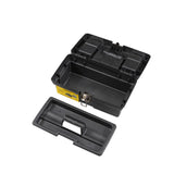 Boîte à outils noire Stanley en plastique avec plateau amovible, outillage