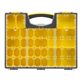 Boîte de rangement Stanley, organisateur à compartiments, couleur jaune et transparent
