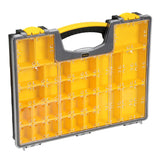 Boîte de rangement jaune Stanley, organiseur à compartiments transparents