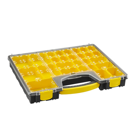 Boîte de rangement Stanley, organiseur d’outils jaune et noir avec poignée