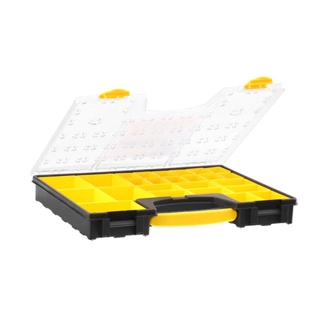 Boîte de rangement Stanley, organiseur à compartiments, jaune et noir