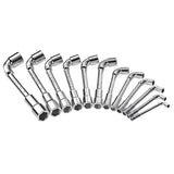 Jeu de clés à pipe Facom, outillage couleur argent, ensemble de 12 pièces.
