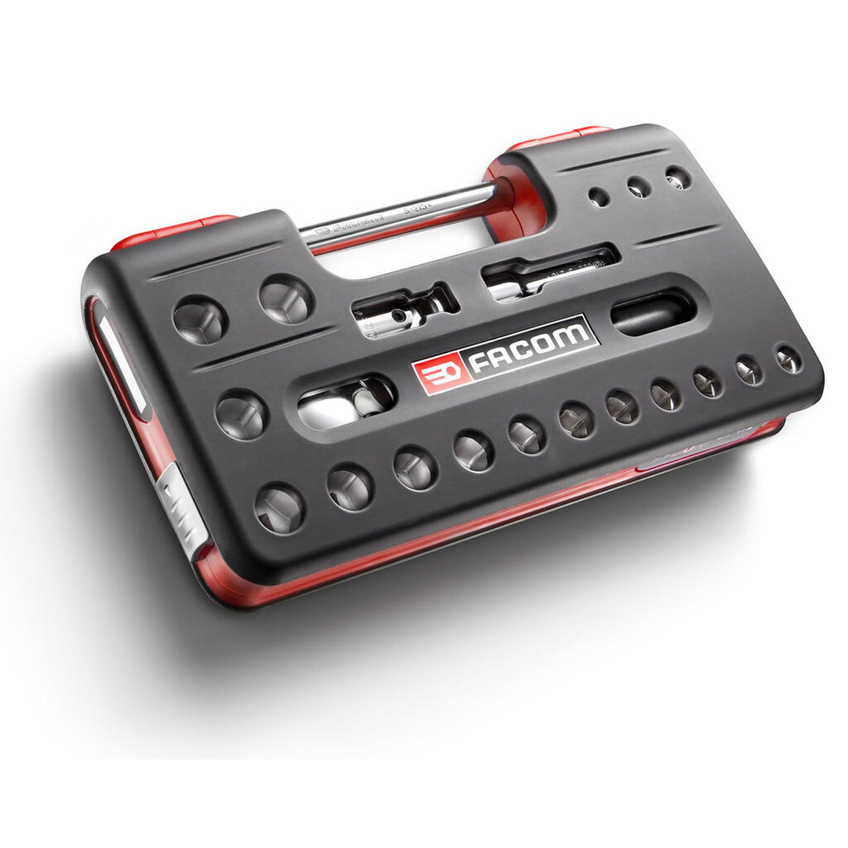 Coffret d’outillage Facom, noir et rouge, set de clés et douilles compact
