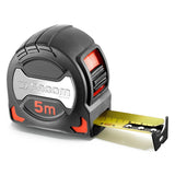 Mètre ruban Facom, outil de mesure noir et rouge, longueur 5m, lame jaune.