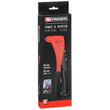 Pince à riveter Facom rouge et noire, outil main, emballage carton, outillage professionnel.